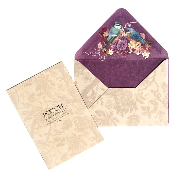 Pooch & Sweetheart Single(1) Friendship Bird Embellished Note Card & Env (73720) - Picture 5 of 5